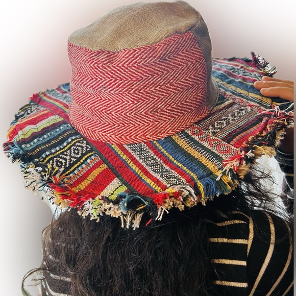 Himalayan Hemp Hippie Sunhat with Wide Brim Sustainable and Eco Friendly - Picture 1 of 4